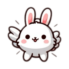[LINEスタンプ] 【文字なし】ふわふわ飛びウサギのアニメ