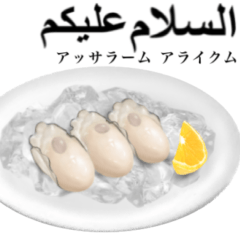 [LINEスタンプ] 刺身用 牡蠣です 【アラビア語】の画像（メイン）