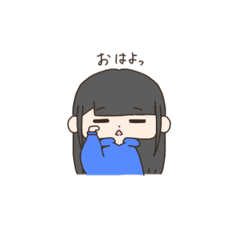 [LINEスタンプ] パーカーロング女子