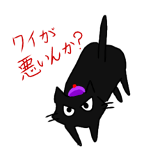 [LINEスタンプ] 帽子を被った黒猫さん
