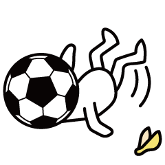 [LINEスタンプ] 頭がサッカーボールの白い子供の日常版の画像（メイン）