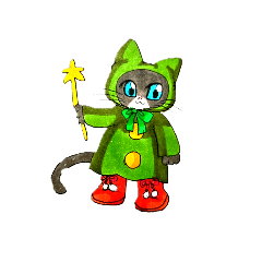 [LINEスタンプ] 黒猫の魔法使いクロン