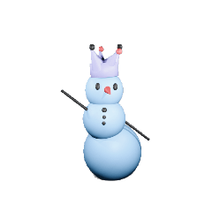 [LINEスタンプ] アクティブな青い雪だるま