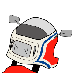 [LINEスタンプ] ハーフカウルの80年代風オートバイ