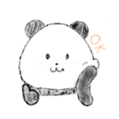 [LINEスタンプ] ほおづえパンダ