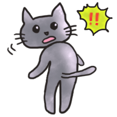 [LINEスタンプ] グレーキャットに言葉は無し