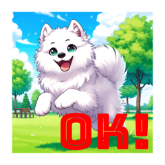 [LINEスタンプ] かわいいサモエド犬