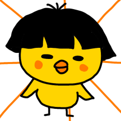 [LINEスタンプ] おかっぱヒヨコ【連休終わった】