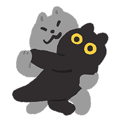 [LINEスタンプ] 踊る黒猫