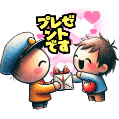 [LINEスタンプ] いつでも挨拶♡お絵かきスタンプ1