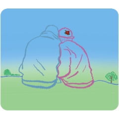 [LINEスタンプ] かずちとあやち