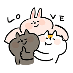 [LINEスタンプ] しきねこうさぎ1