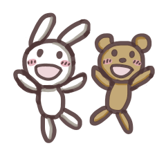 [LINEスタンプ] シンプルうさぎとくま