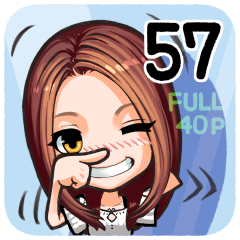 [LINEスタンプ] 髪女子57♡ セミロンストレートさん2