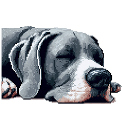 [LINEスタンプ] ドット絵 グレートデン 定番 40種の画像（メイン）