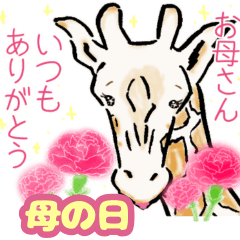 [LINEスタンプ] ママいつもありがとう！って言うキリン