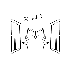 [LINEスタンプ] 可愛い（？）ねこの白黒スタンプ