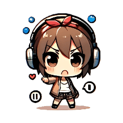 [LINEスタンプ] おどるヘッドホン女子