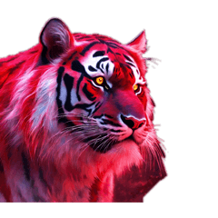 [LINEスタンプ] 赤い虎 ネオンカラーver