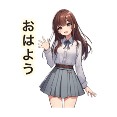 [LINEスタンプ] 少女スタンプ32おはよう、元気？、おやすみ