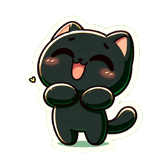 [LINEスタンプ] 魅力的な黒猫：感情を表現の画像（メイン）