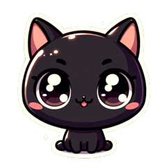 [LINEスタンプ] 魅力的な黒猫スタンプコレクションの画像（メイン）