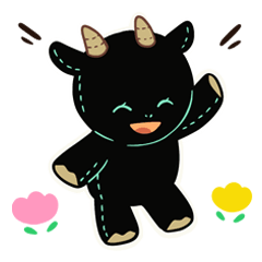 [LINEスタンプ] 黒ヤギ「ふぁん」がぬいぐるみスタンプに♪