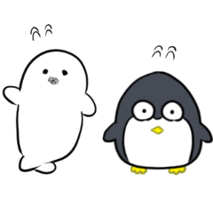 [LINEスタンプ] ぺんぎんとアザラシの赤ちゃん