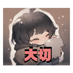 [LINEスタンプ] 【日常会話編1】黒パーカーを着た少年