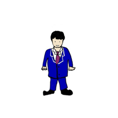 [LINEスタンプ] 青服黒ダン