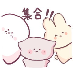 [LINEスタンプ] ねこばけうさ