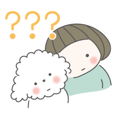 [LINEスタンプ] 白プードルとおかっぱの女の子