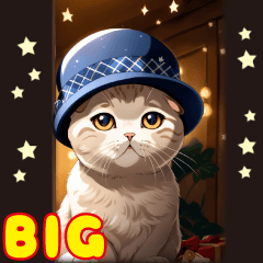 [LINEスタンプ] 夜に使えるスコティッシュ猫たち 敬語BIGの画像（メイン）