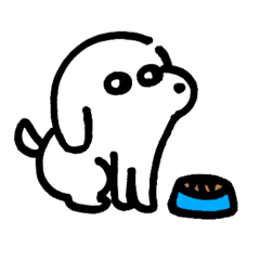 [LINEスタンプ] シンプルな白い犬スタンプ