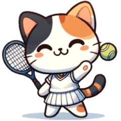 [LINEスタンプ] テニスが好きな猫