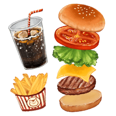 [LINEスタンプ] 最強のハンバーガーをつくろう！