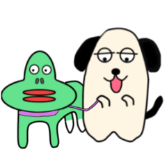 [LINEスタンプ] いぬとへんなやつ