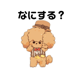 [LINEスタンプ] 帽子とトイプードル