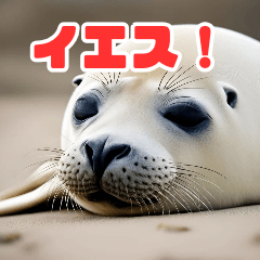 [LINEスタンプ] 眠そうなゴマフアザラシ