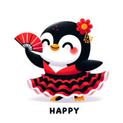 [LINEスタンプ] フラメンコを踊るペンギン