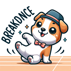 [LINEスタンプ] ブレイクダンスする犬