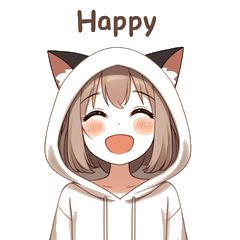 [LINEスタンプ] 可愛い猫耳パーカーの女の子