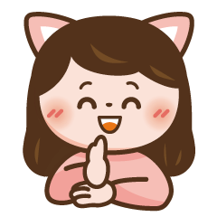 [LINEスタンプ] ねこガールの手話コミュスタンプ