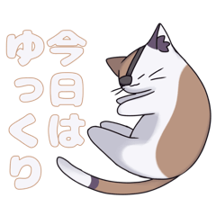 [LINEスタンプ] 三毛猫姉弟