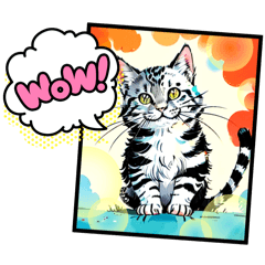 [LINEスタンプ] ねこ（コミック風イラスト）