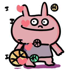 [LINEスタンプ] バスケ大好きうさぎチーム（動く）