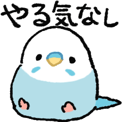 [LINEスタンプ] おらの動物園73-1やる気★セキセイインコの画像（メイン）