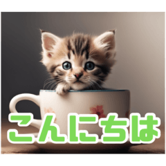 [LINEスタンプ] 可愛い子猫のマグカップスタンプ