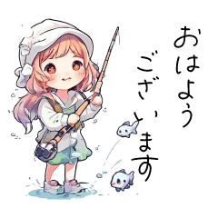 [LINEスタンプ] キュートな釣りガールの毎日