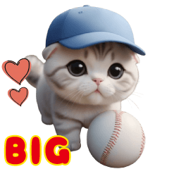 [LINEスタンプ] 可愛い野球ネコ達の 思いやりBIGスタンプ